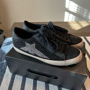 Black and Silver Rhinestone Women's Sneakers